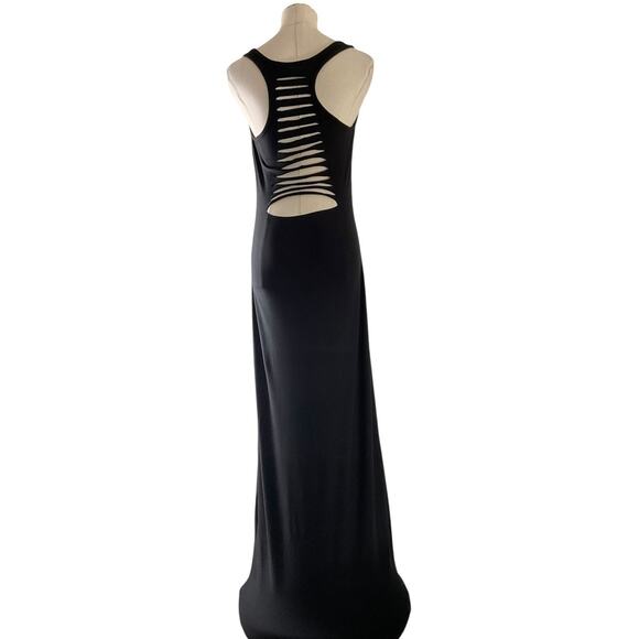 Derek Heart Womens Small Black Dress Maxi Cutout Racerback Stretch Goth Y2K - Picture 1 of 13